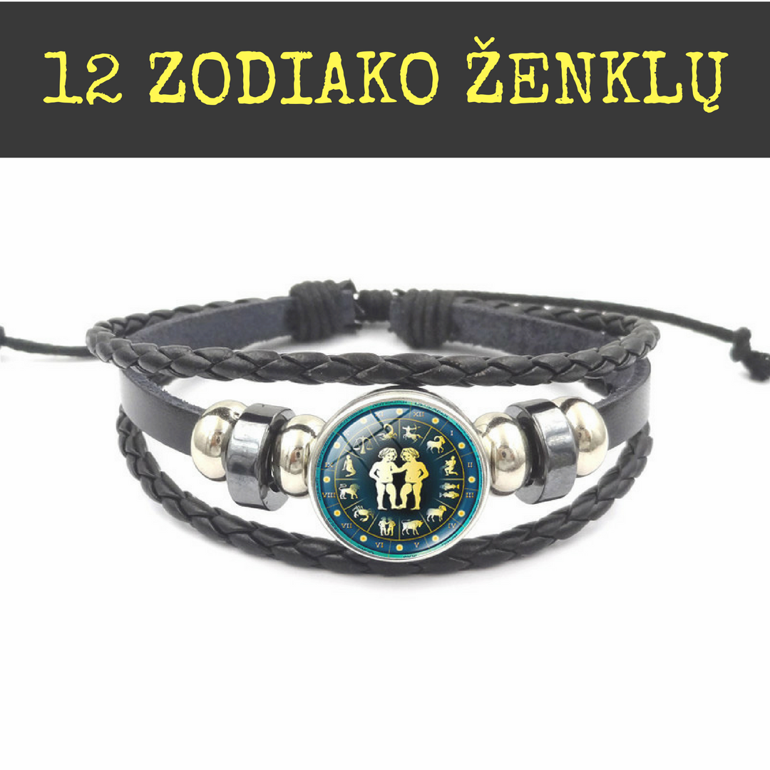 12 Zodiako Ženklų Apyrankė | Vieningumas 12 Zodiako Ženklų Apyrankė